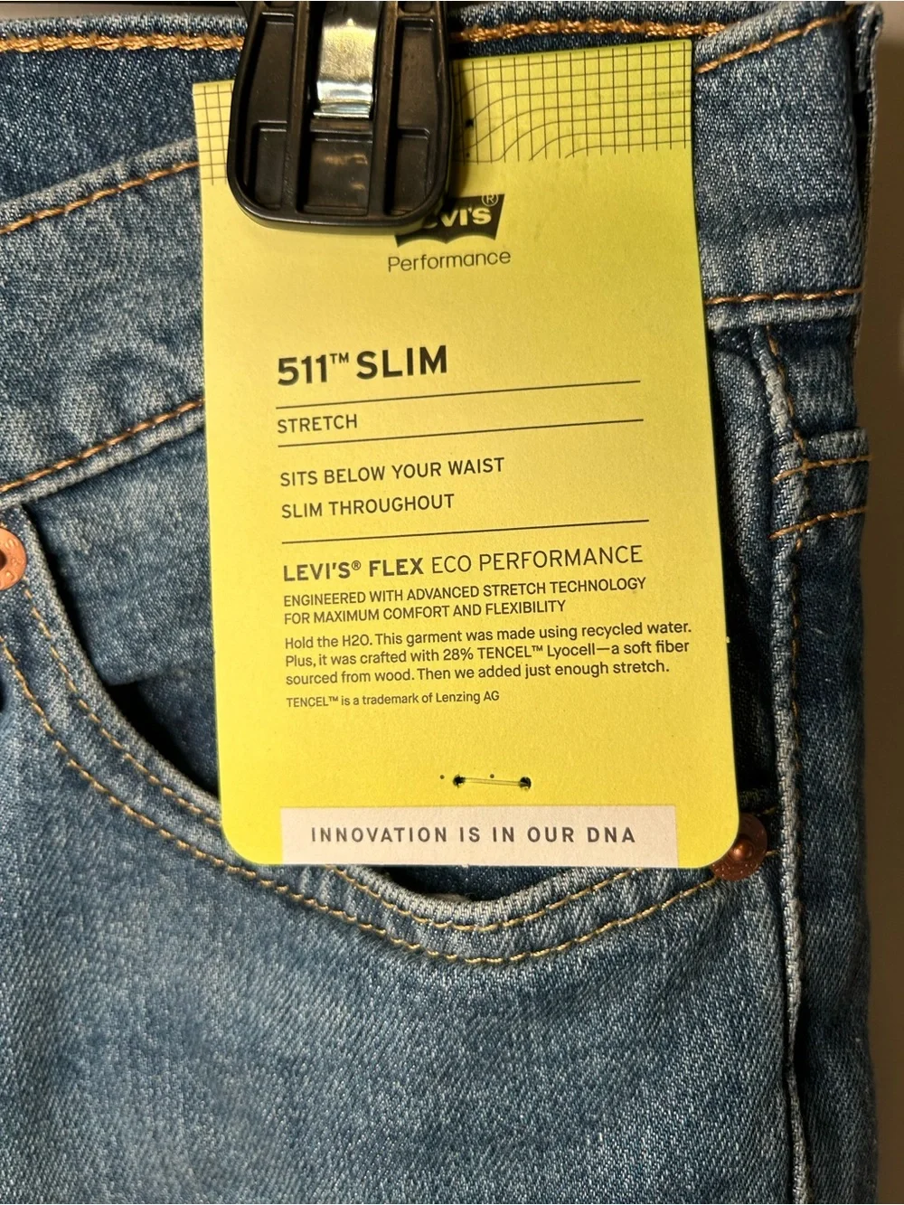 NWT Levi's 511 Slim Men's Blue Denim Jeans Flex 30 x 30